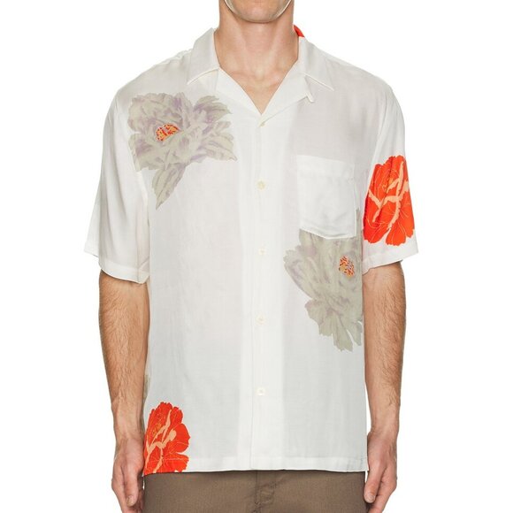 allsaints Other - NEW ALLSAINTS Roze Men's Button Down Short Sleeve Shirt In Ecru White Size XS